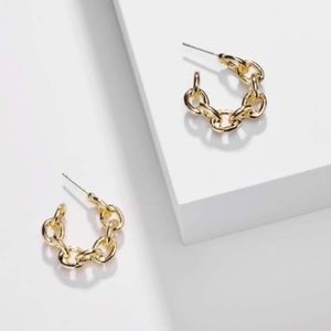 Gold Chain Hoop Earrings